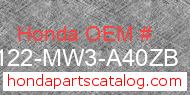 Honda 87122-MW3-A40ZB genuine part number image