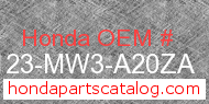 Honda 87123-MW3-A20ZA genuine part number image