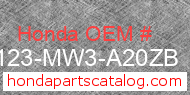 Honda 87123-MW3-A20ZB genuine part number image