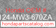 Honda 87124-MW3-670ZA genuine part number image
