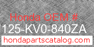 Honda 87125-KV0-840ZA genuine part number image