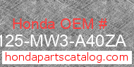 Honda 87125-MW3-A40ZA genuine part number image