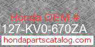 Honda 87127-KV0-670ZA genuine part number image