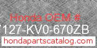 Honda 87127-KV0-670ZB genuine part number image