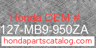 Honda 87127-MB9-950ZA genuine part number image