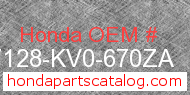 Honda 87128-KV0-670ZA genuine part number image