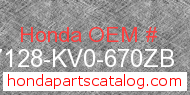 Honda 87128-KV0-670ZB genuine part number image