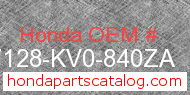 Honda 87128-KV0-840ZA genuine part number image