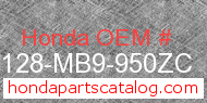 Honda 87128-MB9-950ZC genuine part number image