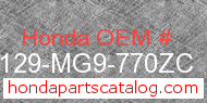 Honda 87129-MG9-770ZC genuine part number image