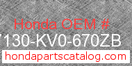 Honda 87130-KV0-670ZB genuine part number image