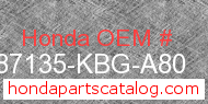 Honda 87135-KBG-A80 genuine part number image
