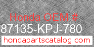 Honda 87135-KPJ-780 genuine part number image