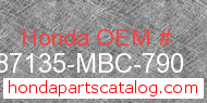 Honda 87135-MBC-790 genuine part number image