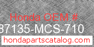 Honda 87135-MCS-710 genuine part number image