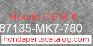 Honda 87135-MK7-780 genuine part number image