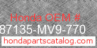 Honda 87135-MV9-770 genuine part number image