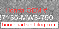 Honda 87135-MW3-790 genuine part number image