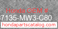 Honda 87135-MW3-C80 genuine part number image