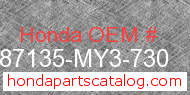 Honda 87135-MY3-730 genuine part number image
