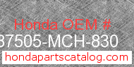Honda 87505-MCH-830 genuine part number image