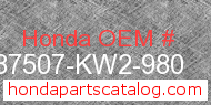 Honda 87507-KW2-980 genuine part number image
