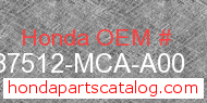 Honda 87512-MCA-A00 genuine part number image