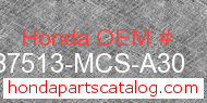 Honda 87513-MCS-A30 genuine part number image
