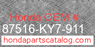 Honda 87516-KY7-911 genuine part number image