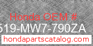 Honda 87519-MW7-790ZA genuine part number image