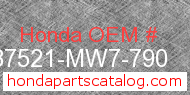 Honda 87521-MW7-790 genuine part number image