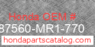 Honda 87560-MR1-770 genuine part number image