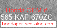 Honda 87565-KAF-670ZC genuine part number image