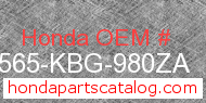 Honda 87565-KBG-980ZA genuine part number image