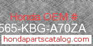 Honda 87565-KBG-A70ZA genuine part number image