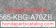 Honda 87565-KBG-A70ZB genuine part number image