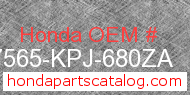Honda 87565-KPJ-680ZA genuine part number image