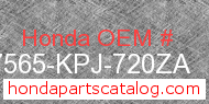 Honda 87565-KPJ-720ZA genuine part number image
