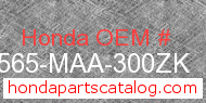 Honda 87565-MAA-300ZK genuine part number image