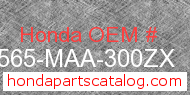 Honda 87565-MAA-300ZX genuine part number image