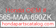 Honda 87565-MAA-690ZK genuine part number image
