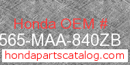 Honda 87565-MAA-840ZB genuine part number image