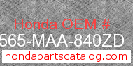 Honda 87565-MAA-840ZD genuine part number image