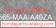Honda 87565-MAA-A40ZA genuine part number image