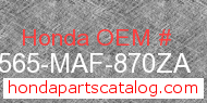 Honda 87565-MAF-870ZA genuine part number image