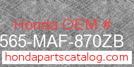 Honda 87565-MAF-870ZB genuine part number image