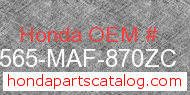 Honda 87565-MAF-870ZC genuine part number image