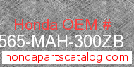 Honda 87565-MAH-300ZB genuine part number image