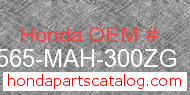 Honda 87565-MAH-300ZG genuine part number image