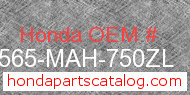 Honda 87565-MAH-750ZL genuine part number image
